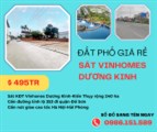 BÁN ĐẤT MẶT PHỐ QUẬN DƯƠNG KINH. GIÁ CHỈ 495TR/LÔ