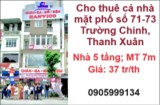 Cho thuê cả nhà mặt phố số 71-73 Trường Chinh, Thanh Xuân; 37tr/th; 0905999134