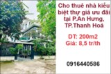 ✨Cho thuê nhà kiểu biệt thự giá ưu đãi tại P.An Hưng, TP.Thanh Hoá; 8,5tr/th; 0916440586