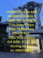 CHÍNH CHỦ CẦN BÁN NHANH CĂN NHÀ 3 TẦNG  TẠI  đường Tô Vĩnh Diện, P Ngọc Trạo, TX Bỉm Sơn, Thanh Hóa