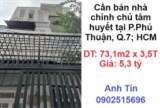 ⭐Cần bán nhà chính chủ tâm huyết tại P.Phú Thuận, Q.7; HCM; 5,3 tỷ; 0902515696