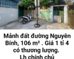 Chính chủ bán mảnh đất 106m2 số 1/14 đường Nguyễn Bính, phường Trần Quang Khải, TP.Nam Định