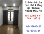✨Chính chủ cần bán nhà 4 tầng tại Tân Mai, Hoàng Mai, HN; 1,45 tỷ; 0973057744