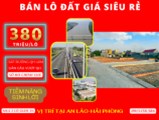 Bán 2 lô đất liền kề giá siêu rẻ chỉ 380tr/lô nằm sát cụm công nghiệp Chiến Thắng An Lão HP