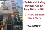 ⭐Cần bán nhà 5 tầng mới Ngô Gia Tự, Long Biên, Hà Nội, giá 4,95tỷ; 0916001984