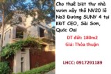 ⭐Cho thuê biệt thự nhà vườn xây thô NV20 lô No3 Đường SUNY 4 tại KĐT CEO, Sài Sơn, Quốc Oai;