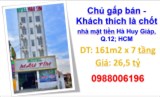 ⭐Chủ gấp bán - Khách thích là chốt. nhà mặt tiền Hà Huy Giáp, Q.12; HCM; 26,5tỷ; 0988006196